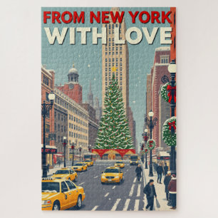 Puzzle De Nueva York con Navidades de Love Vintage Retro