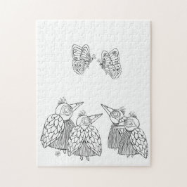 Puzzle De pájaros y mariposas - Colóquenlo usted mismo