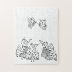 Puzzle De pájaros y mariposas - Colóquenlo usted mismo
