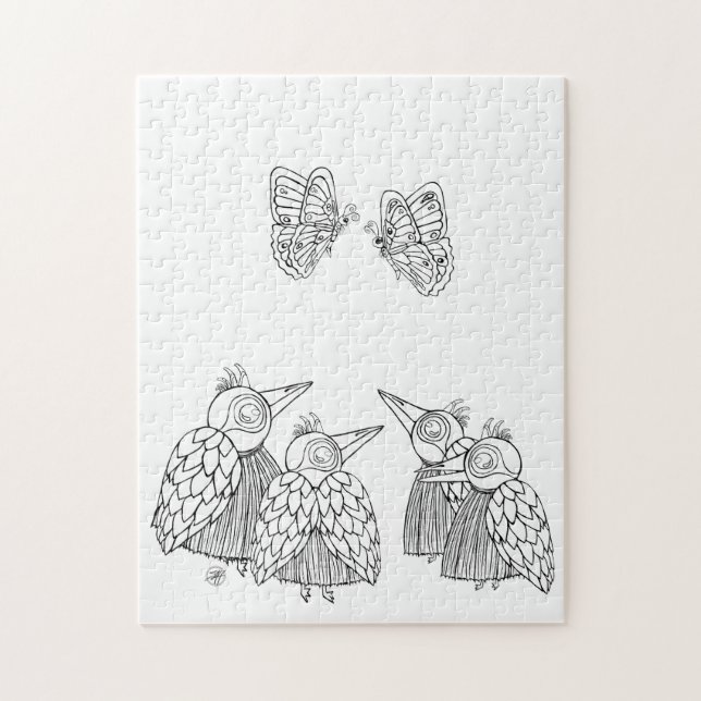 Puzzle De pájaros y mariposas - Colóquenlo usted mismo (Vertical)