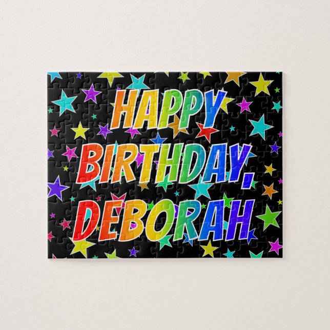 Puzzle "DEBORAH" Nombre, Diversión "FELIZ CUMPLEAÑOS" (Horizontal)