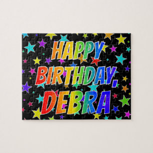 Puzzle "DEBRA" Nombre, Diversión "FELIZ CUMPLEAÑOS"