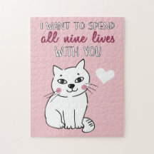 Declaración romántica de amor de gato personalizad