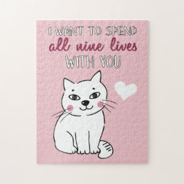 Puzzle Declaración romántica de amor de gato personalizad