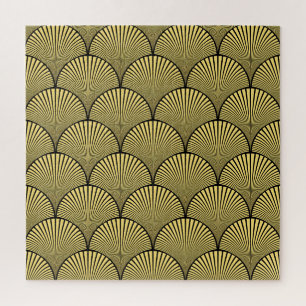 Puzzle Deco de arte japonés: Diseño de oro negro