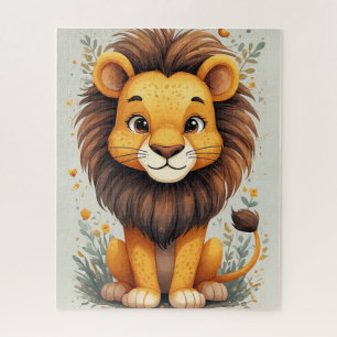 Puzzle Decoración de habitación de bebé león de dibujos a
