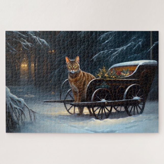 Puzzle Decoración de los Navidades de Snowy Sleigh Ride (Horizontal)
