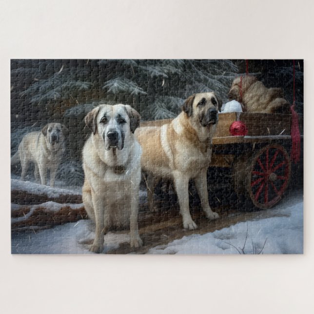 Puzzle Decoración de los Navidades del Anatolian Shepherd (Horizontal)