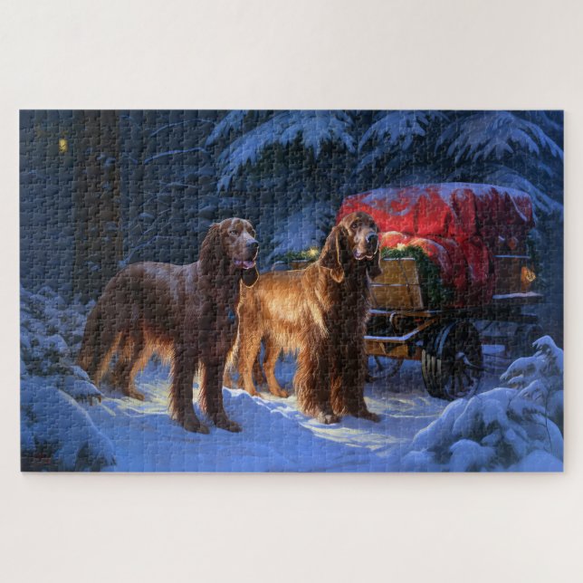 Puzzle Decoración de los Navidades Snowy Sleigh de los Re (Horizontal)
