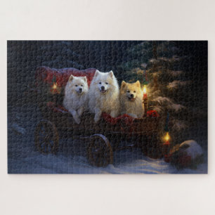 Puzzle Decoración de Navidad de Trineo Nevado Esquimal Am