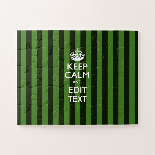 Puzzle Decoración de rayas verdes Personalizadas Keep Cal (Horizontal)