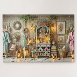 Puzzle Decoración de sala de bienestar acogedor retiro de