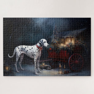 Puzzle Decoración Navideña de Trineo Nevado Dálmata 