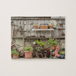 Puzzle Decoraciones en valla de madera, Isla Catalina,
