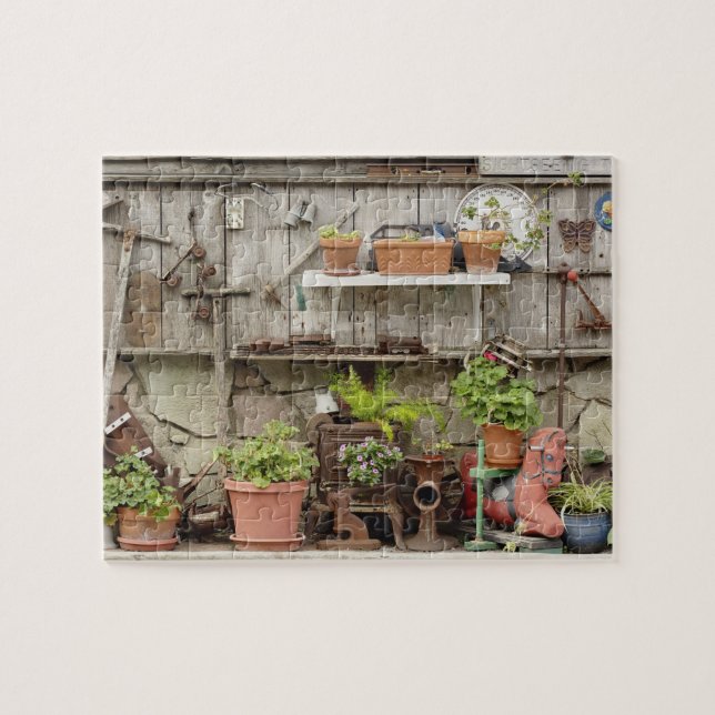 Puzzle Decoraciones en valla de madera, Isla Catalina, (Horizontal)