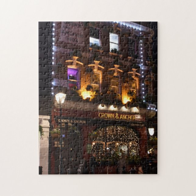 Puzzle Decoraciones navideñas, Covent Garden Pub, Londres (Vertical)