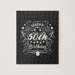 Puzzle Decorativo ornamental Feliz 50 cumpleaños.