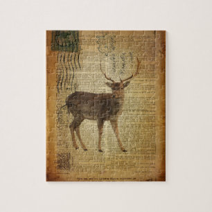 Puzzle Deer de cola blanca para imprimir en diccionarios