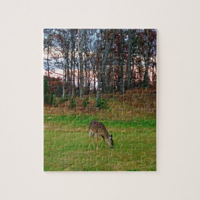 Puzzle Deer en el campo de golf de atardecer (Vertical)