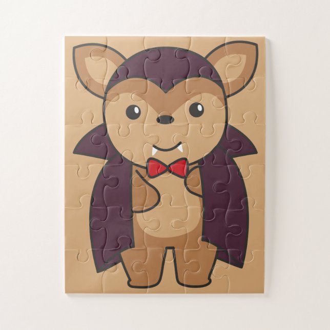 Puzzle Deer Halloween Cute Devil Vampistez Jigsaw P (Vertical)