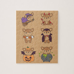 Puzzle Deer Halloween Demonio Calabaza Vampiro Disfraz Ji