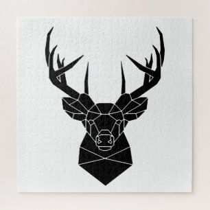 Puzzle Deer Head Geometric Ai File Deer Silhouette Stag P