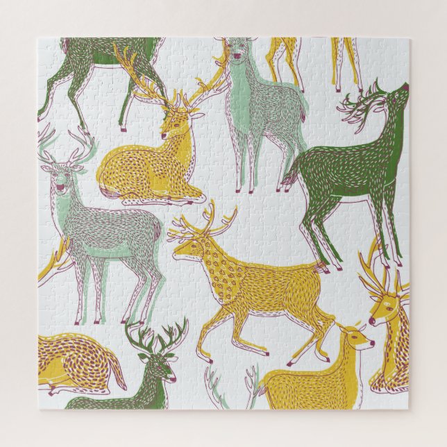Puzzle Deers geométricos: Ilustracion de patrón tradicion (Vertical)