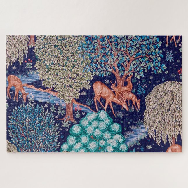 Puzzle Deers in the Forest, William Morris (Horizontal)