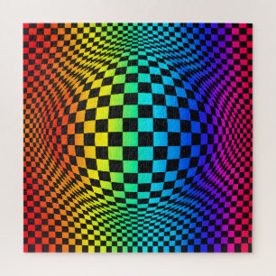 Puzzle Deformación de tablero de ajedrez arcoíris