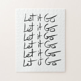 Puzzle ¡Déjalo ir! Cita de caligrafía motivacional