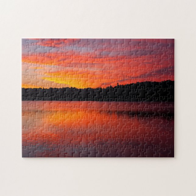 Puzzle del lago agradable Sunrise (Horizontal)