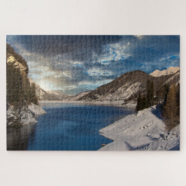 PUzzle del lago Jigsaw de montaña de Suiza (Horizontal)