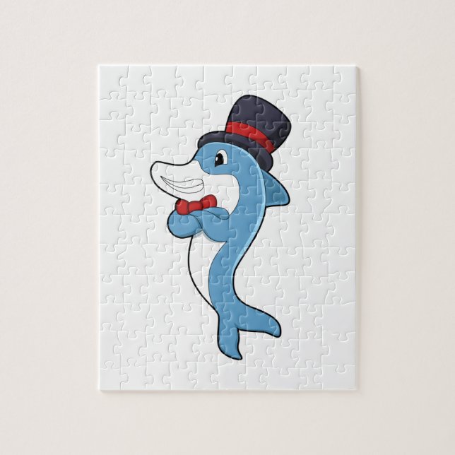 Puzzle Delfín como Caballero con Gorra (Vertical)