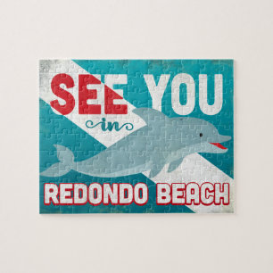 Puzzle Delfín de playa Redondo - Viaje retro vintage