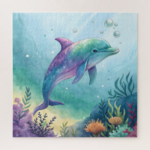 Puzzle delfín pintado con acuarela