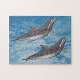 Puzzle Delfines Azul cielo azul Nubes blancas Naturaleza 
