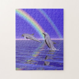 Puzzle Delfines y arcoiris