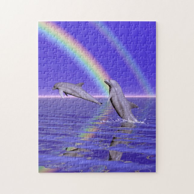 Puzzle Delfines y arcoiris (Vertical)