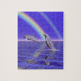Puzzle Delfines y arcoiris