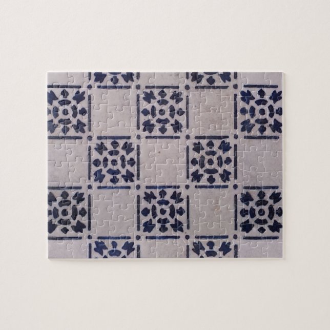Puzzle Delft Tile Blue Antiguo Patrón de Arte (Horizontal)