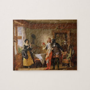 Puzzle Delgado, con la ayuda de bajo, cortejando