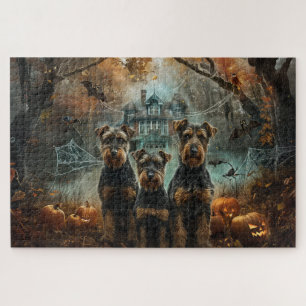 Puzzle Delicia Canina de Noche de Halloween de Airedale