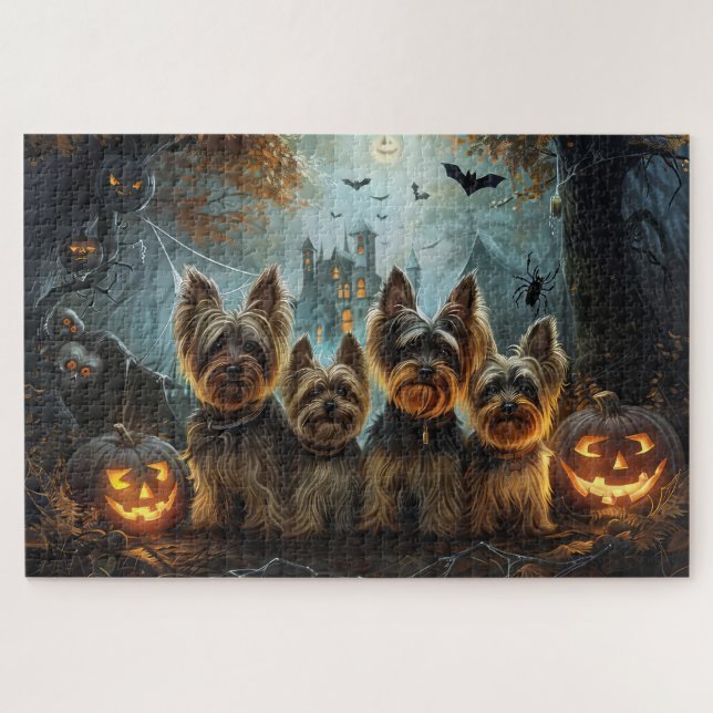 Puzzle Delicia Nocturna de Halloween para Perros Biewer T (Horizontal)