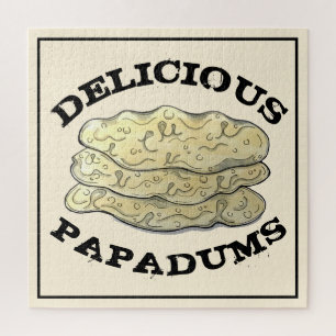 Puzzle Deliciosos Papadums Alimentos de comida para lleva