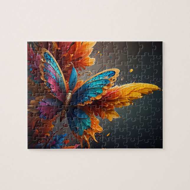 Puzzle Delight Cute Blue world de una mariposa (Horizontal)