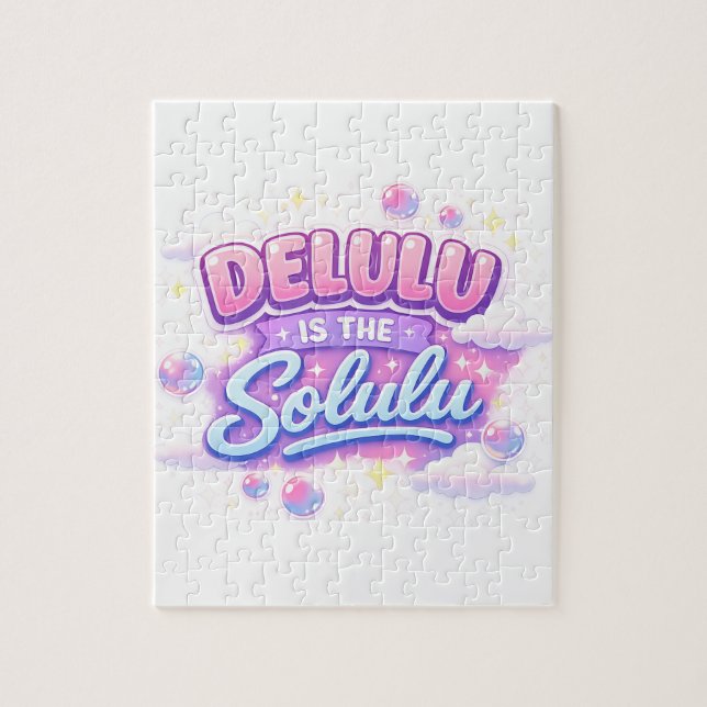 Puzzle Delulu Is the Solulu – Cute Kawaii Aesthetic  (Vertical)
