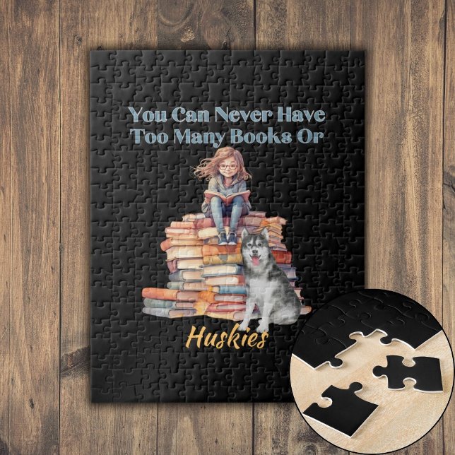 Puzzle Demasiados Libros o Huskies  (Too Many Books or Huskies Jigsaw Puzzle)