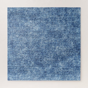 Puzzle Denim azul de lavado con ácido, textura de cierre.