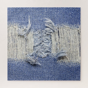 Puzzle Denim azul roto: textura de jeans.