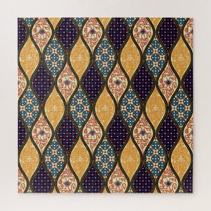 Puzzle Denim Blue Art Nouveau: sin foco